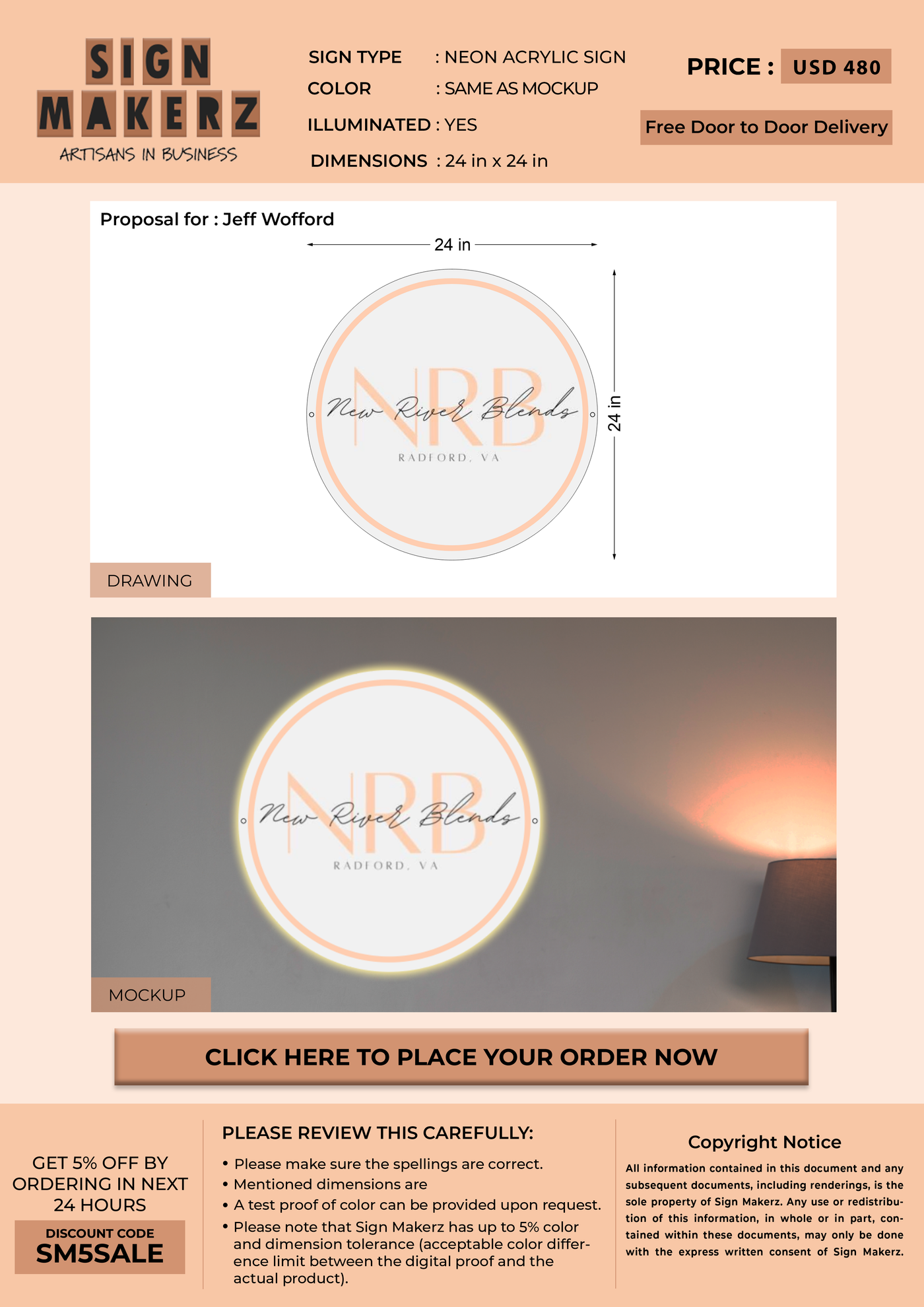 Business signage for Jeff Wofford