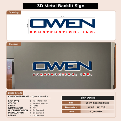Custom Signs for Tyler Cornelius