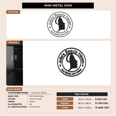 Business signage for Lassana Bility