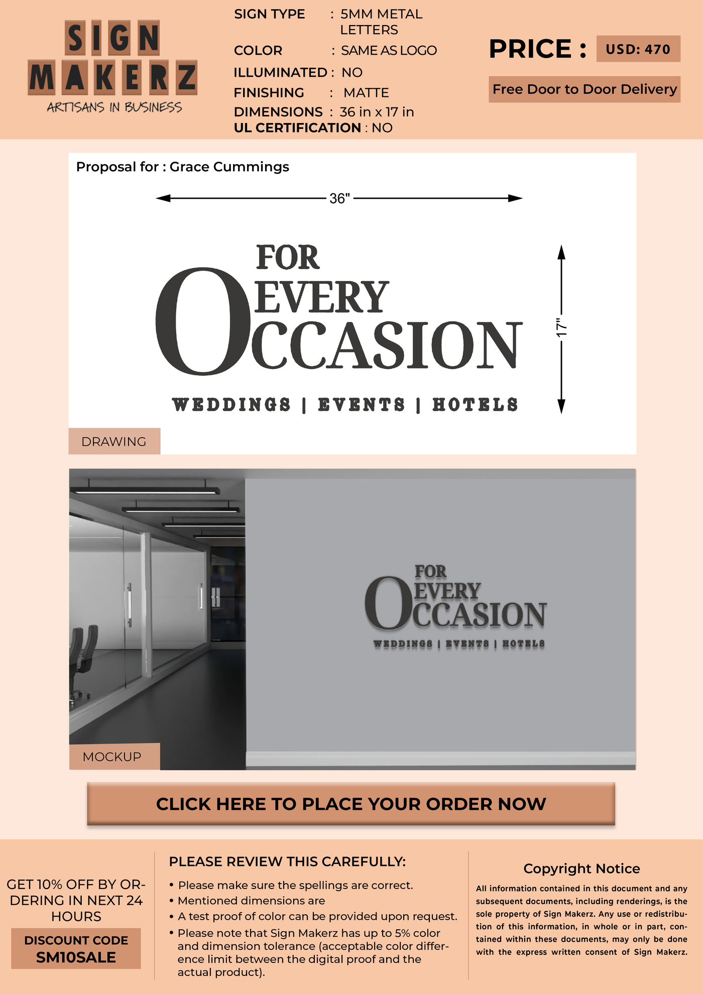 Custom Signs For Grace Cummings