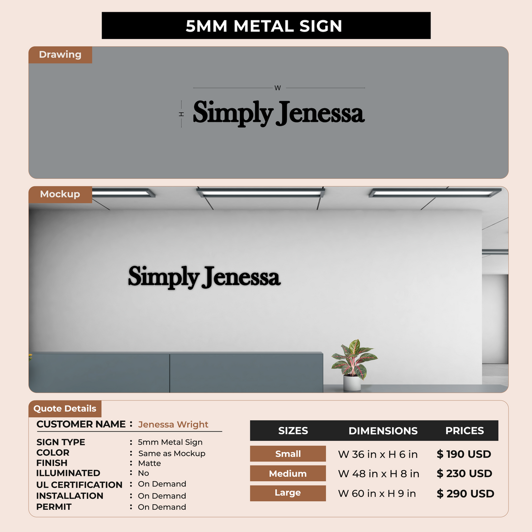 Custom Signs for Jenessa Wright