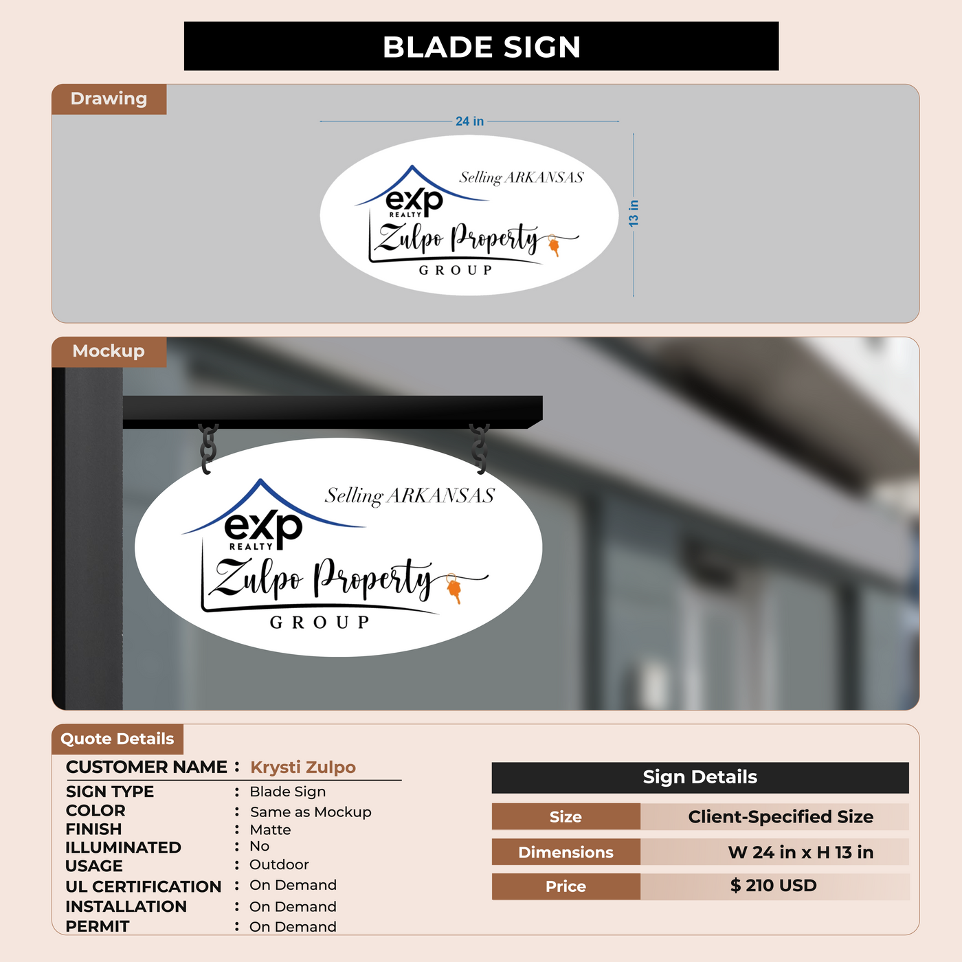 Blade Sign For Krysti Zulpo