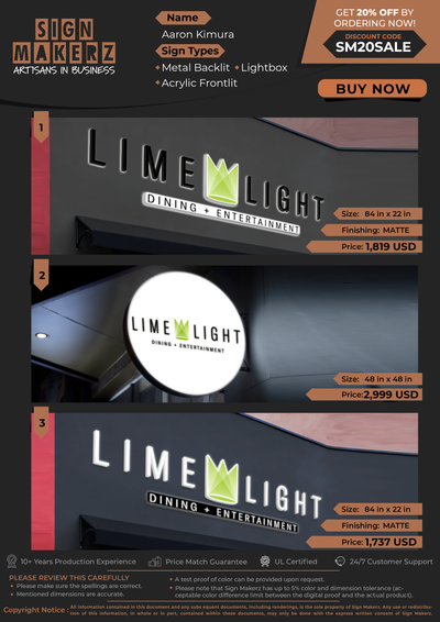 Business Signs for Aaron Kimura