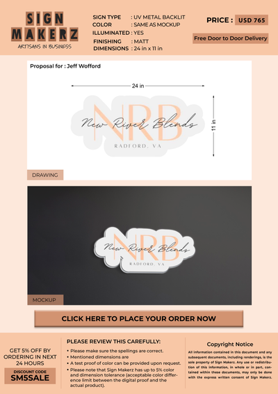 Business signage for Jeff Wofford