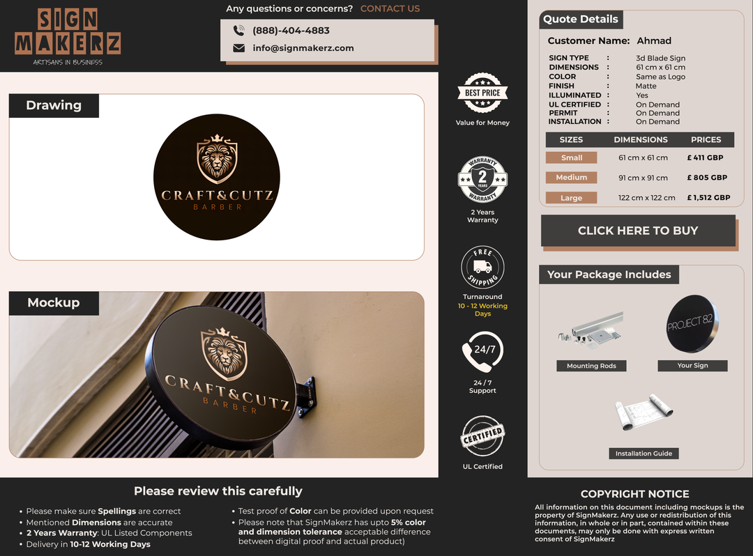 Custom Signs for Ahmad