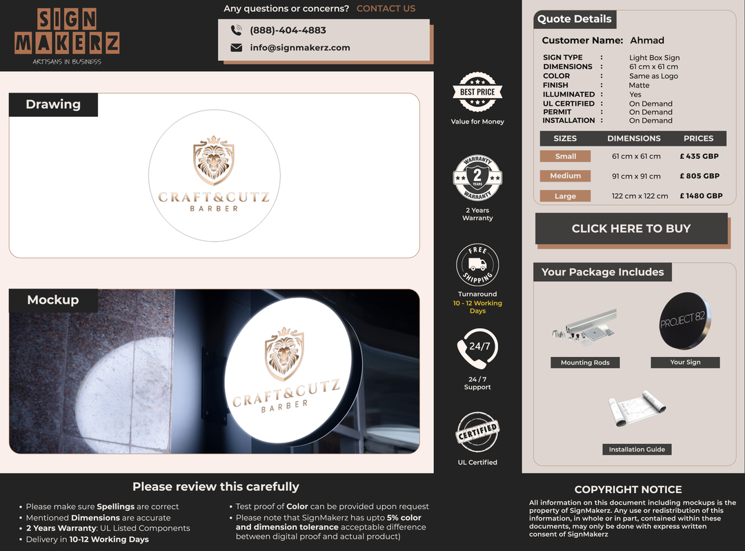 Custom Signs for Ahmad