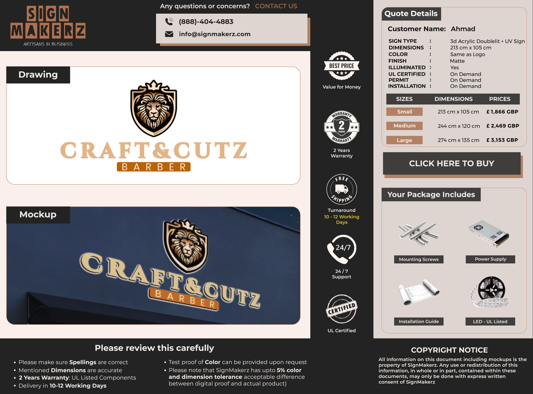 Custom Signs for Ahmad