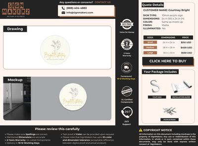 Business signage for Courtney Bright