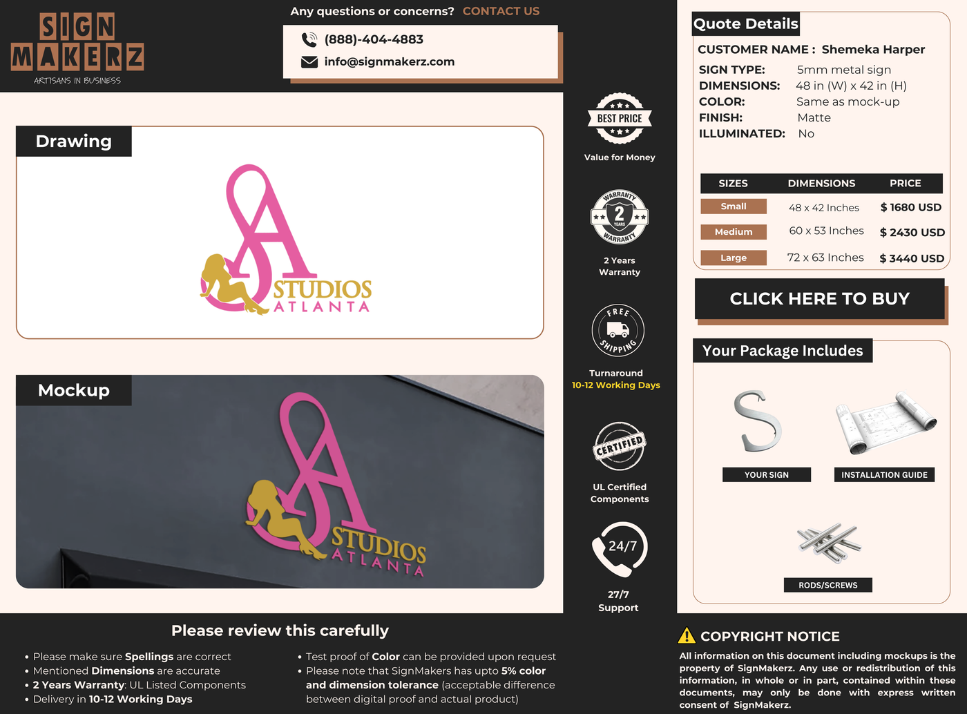 Business signage for Shemeka Harper