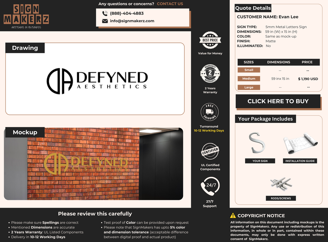 Business Signs for Evan Lee