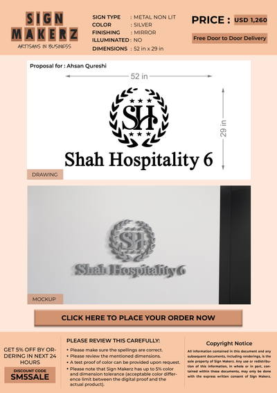 3d Metal Backlit Sign for Ahsan Qureshi