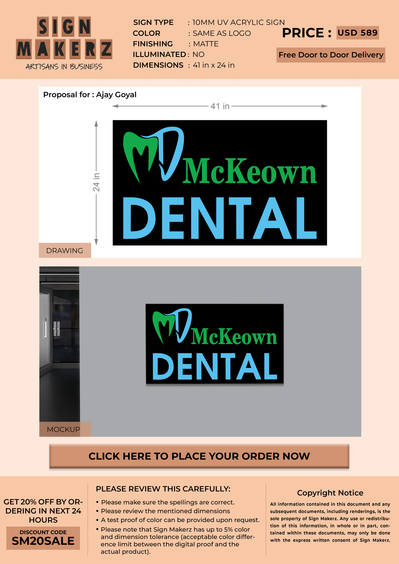 Acrylic Letters Sign for Ajay Goyal