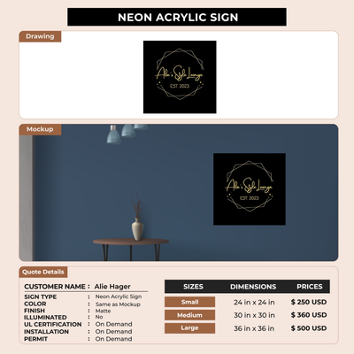 Business signage for Alie Hager