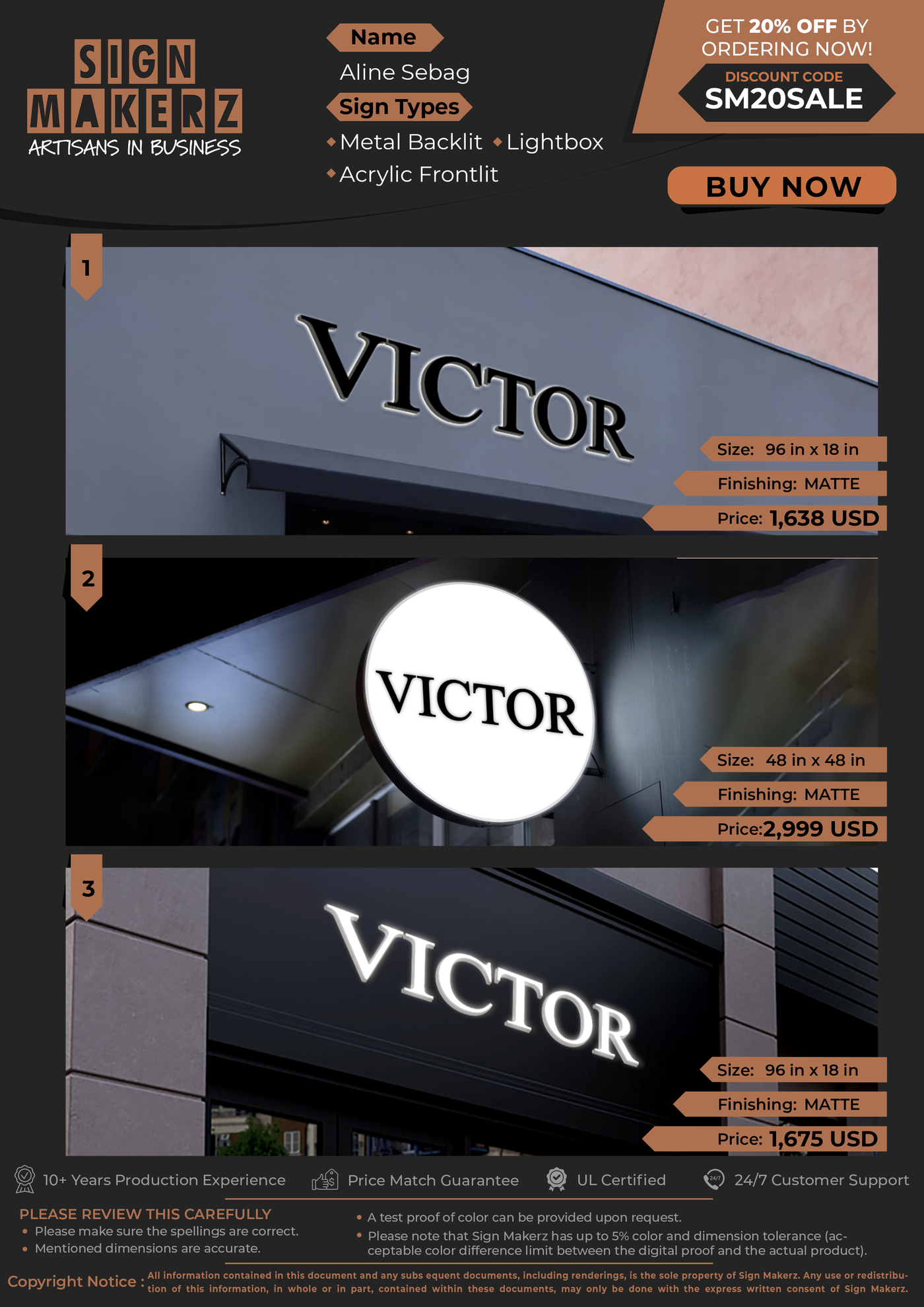 Business Signs for Aline Sebag