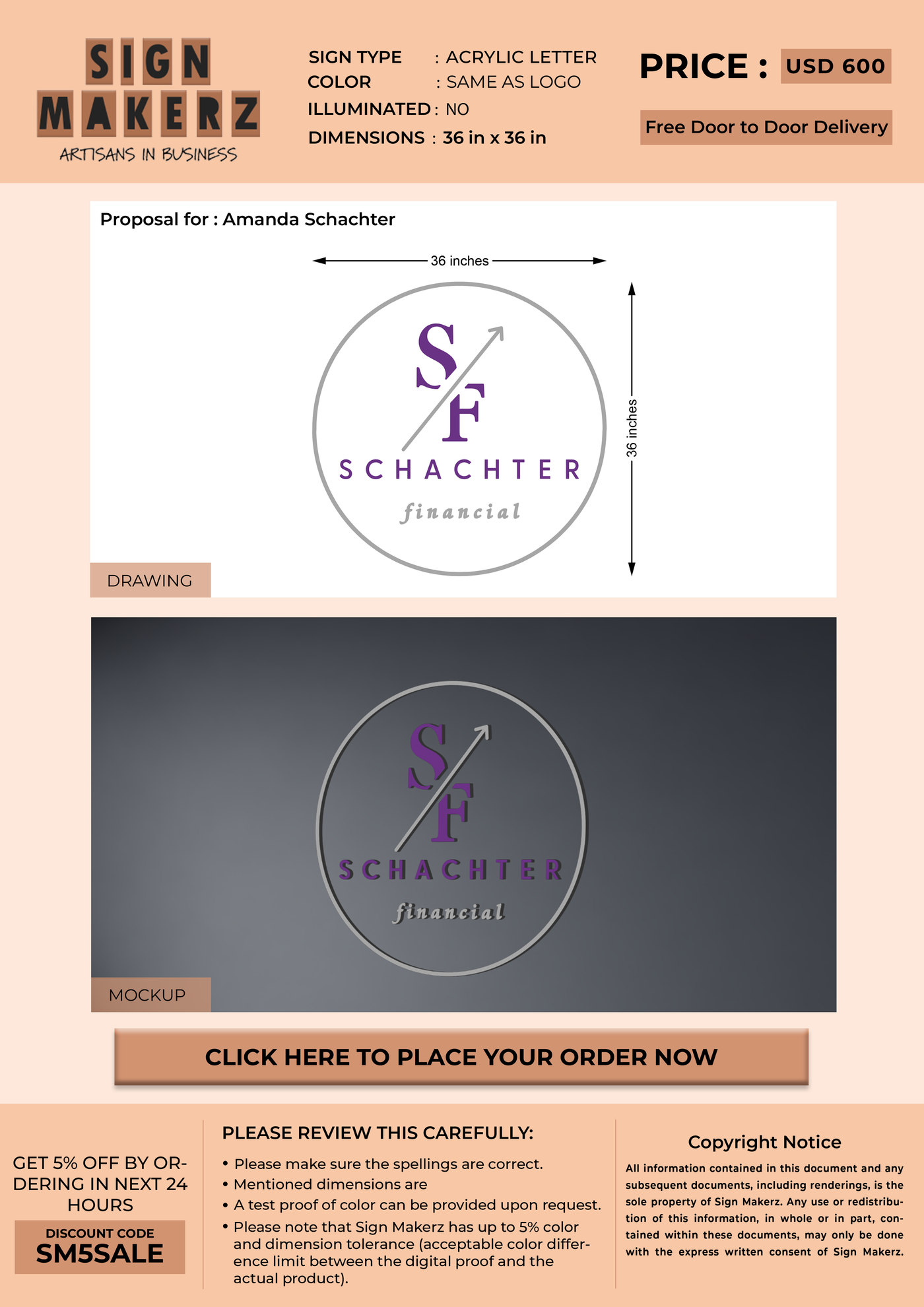 Custom Signs for Amanda Schachter