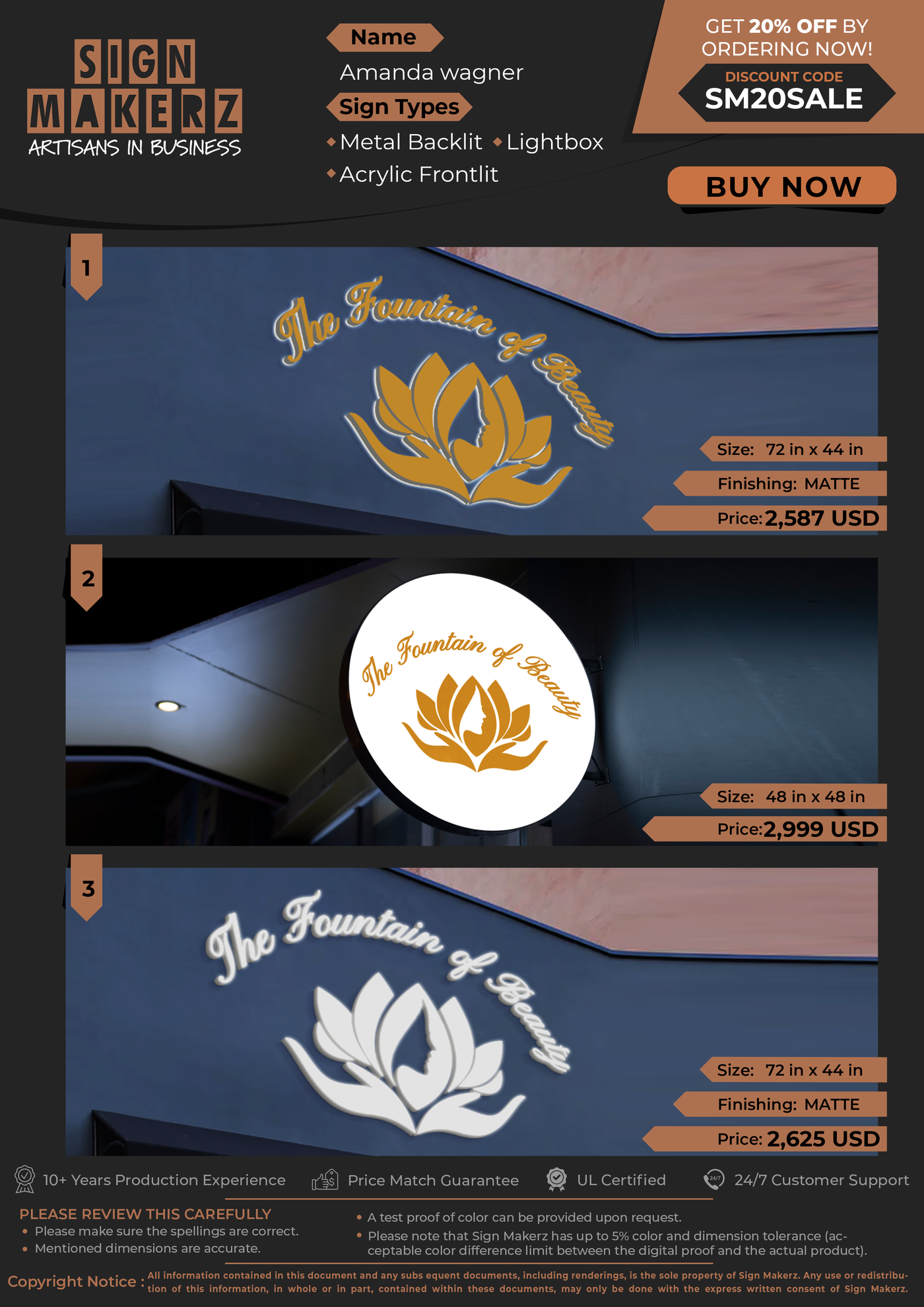 Business Signs for Amanda wagner