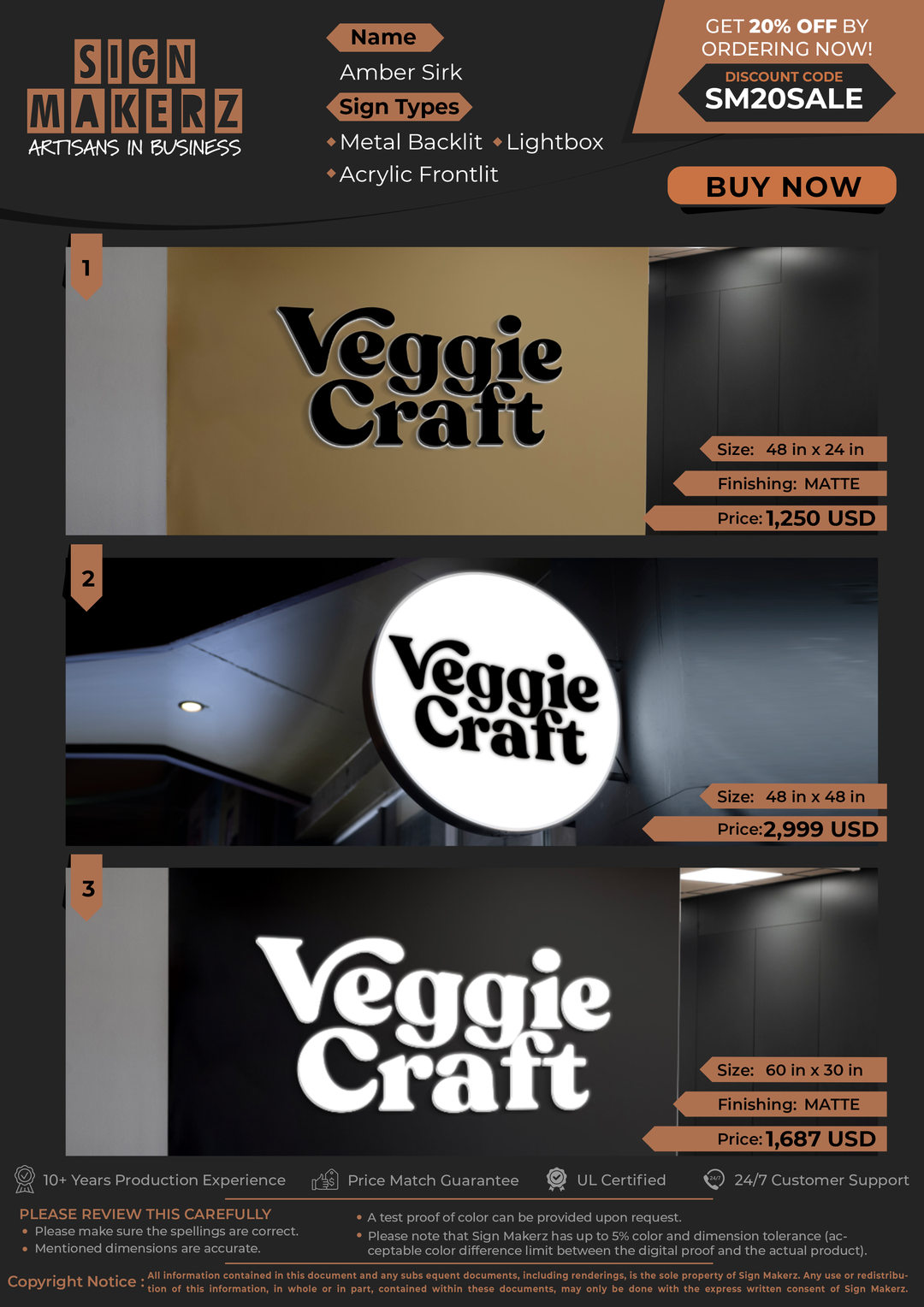Business Signs for Amber Sirk