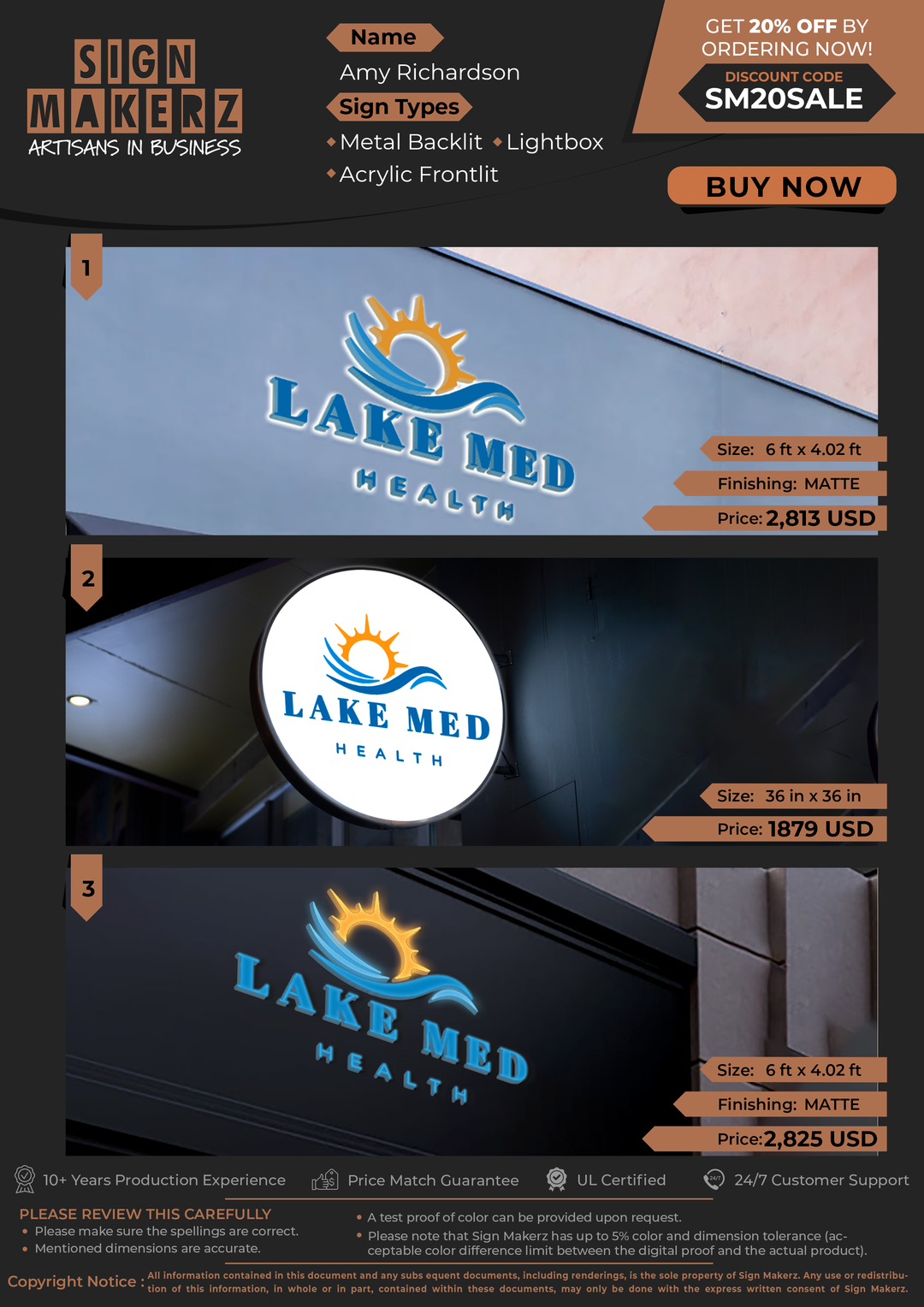 Business Signs For Amy Richardson