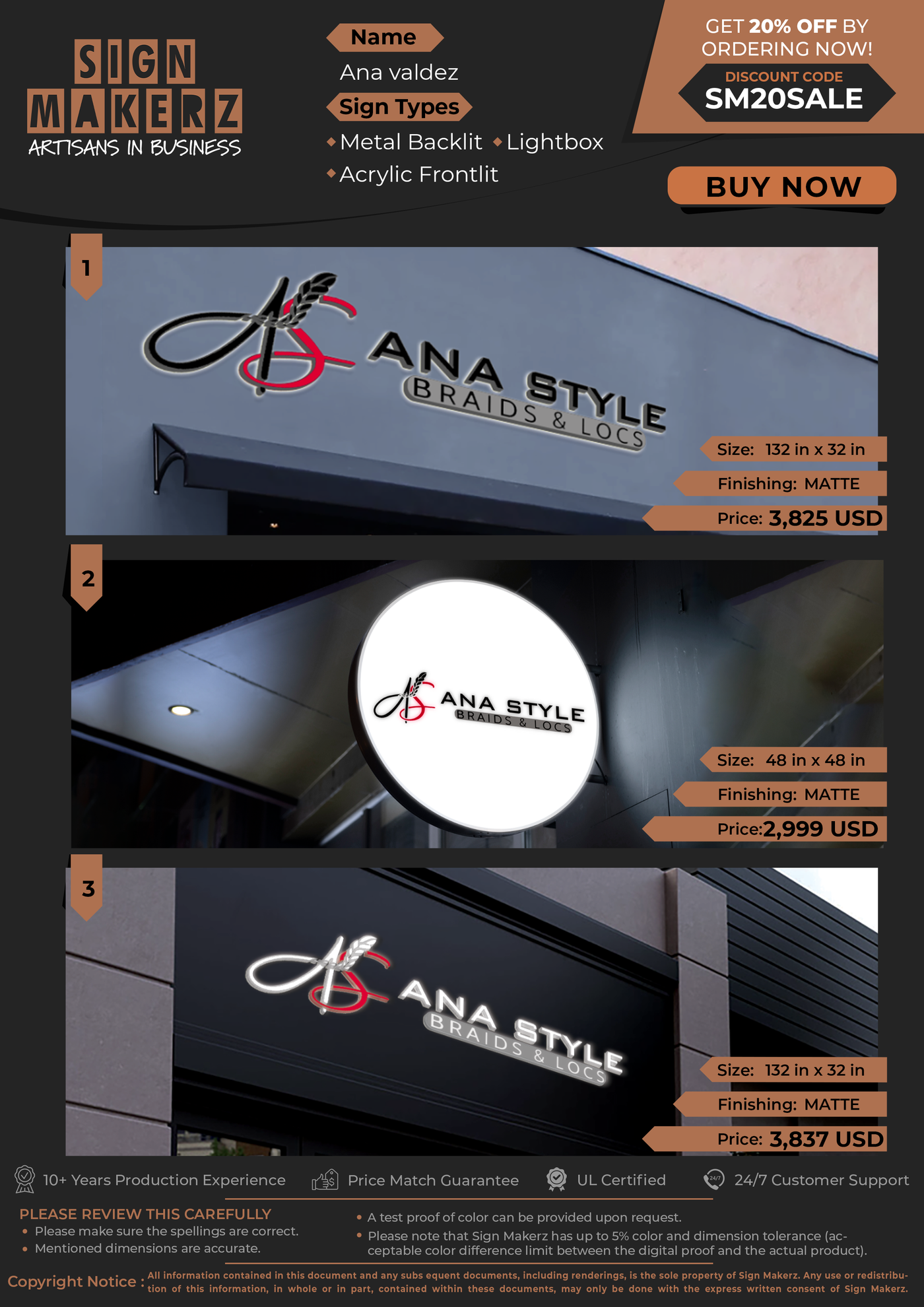 Business Signs for Ana valdez