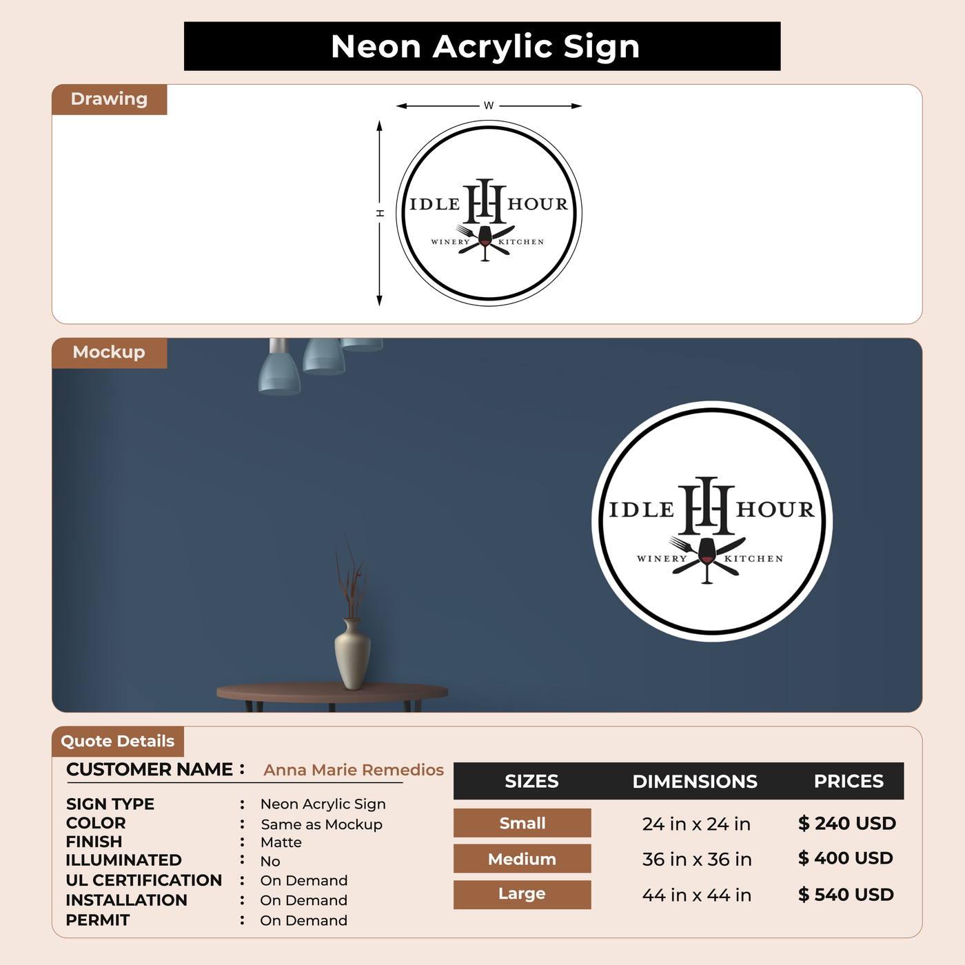 Business Signage for Anna Marie Remedios