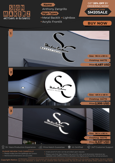 Business Signs for Anthony Zangrillo