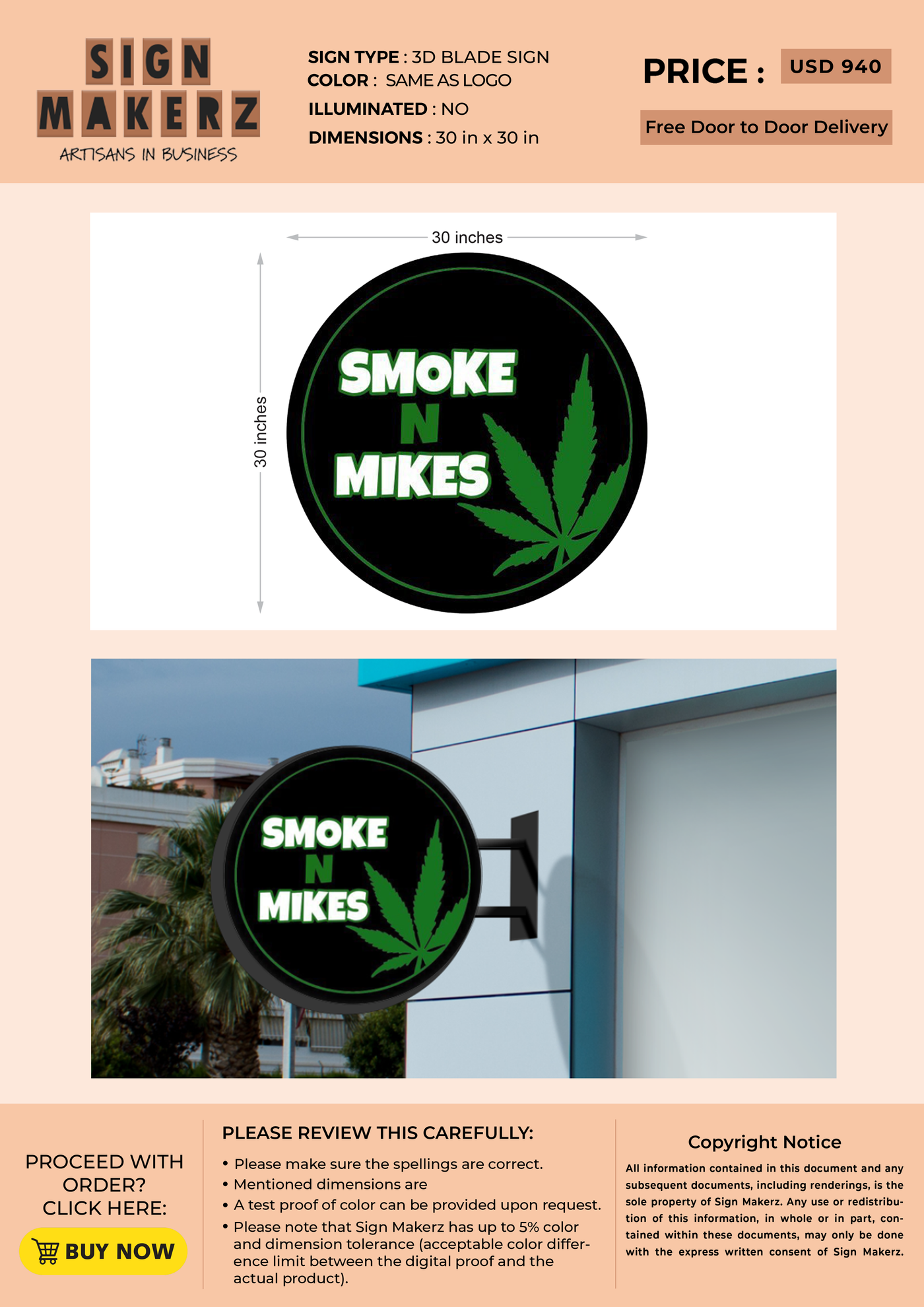 3d blade sign for Ashley
