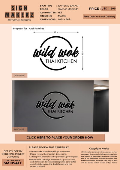 Business signage for Axel Ramírez
