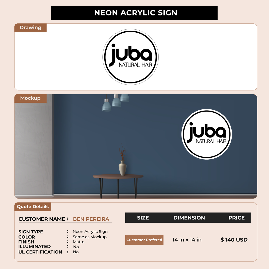 Business signage for BEN PEREIRA