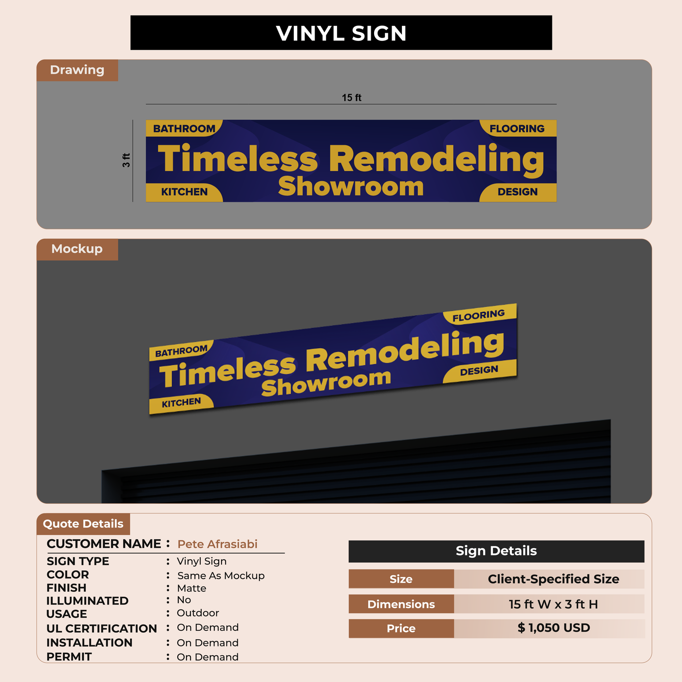 Business Signage for Pete Afrasiabi