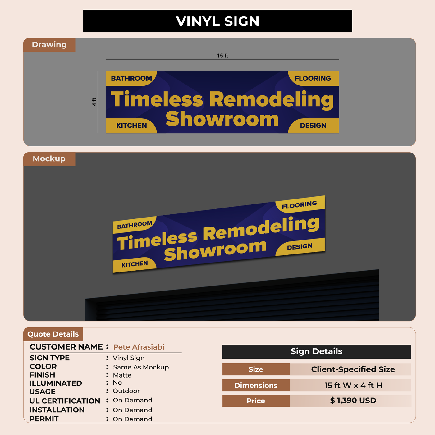 Business Signage for Pete Afrasiabi