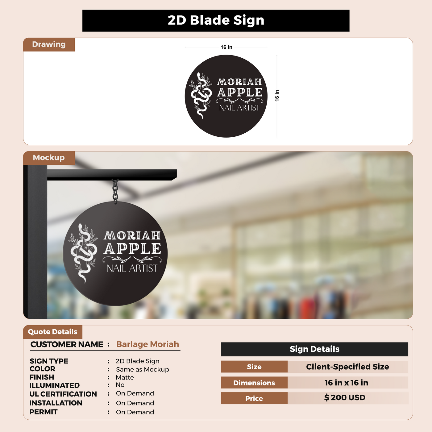 Blade Sign for Barlage Moriah