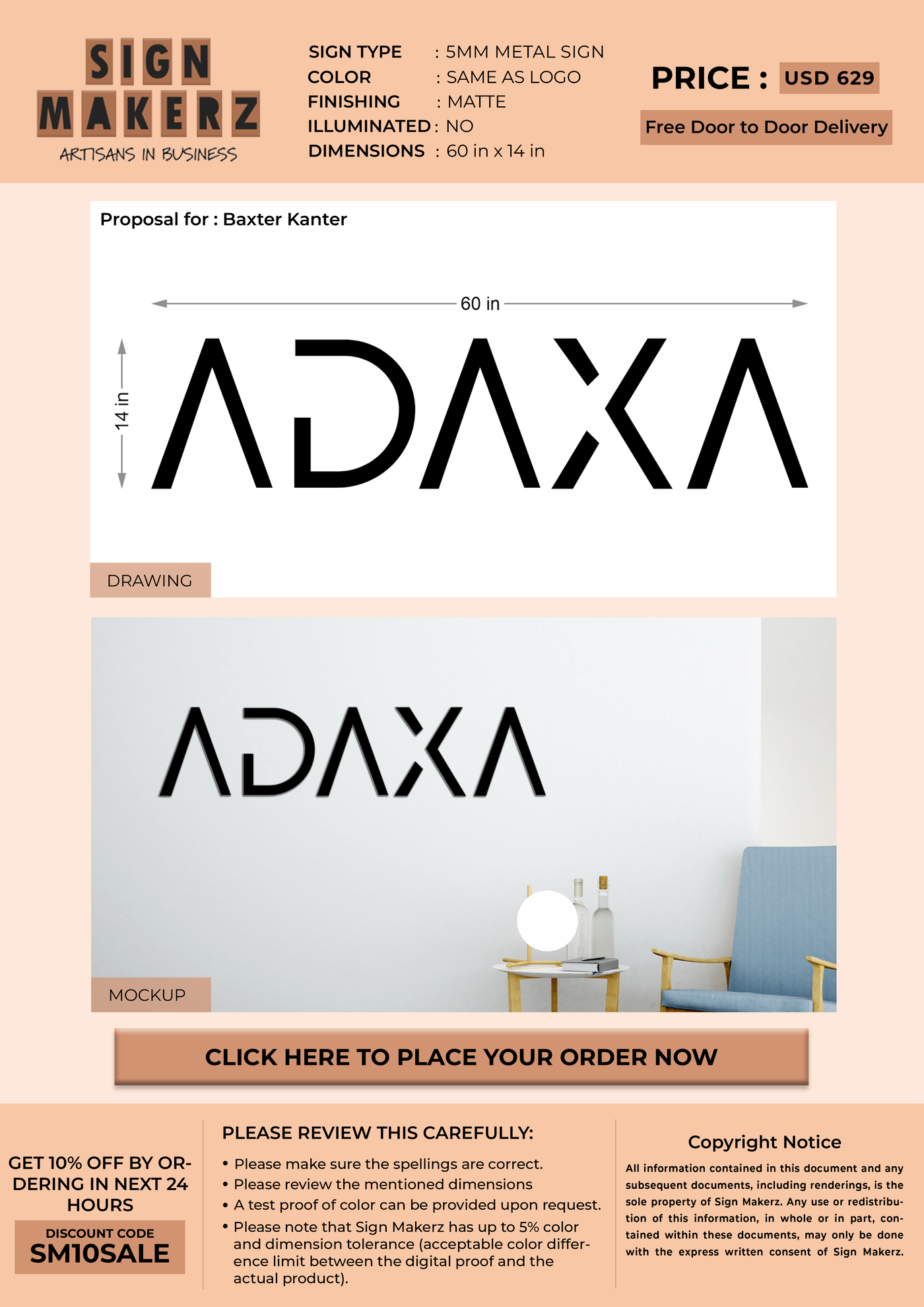 Business Signage for Baxter Kanter