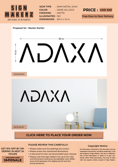 Business Signage for Baxter Kanter
