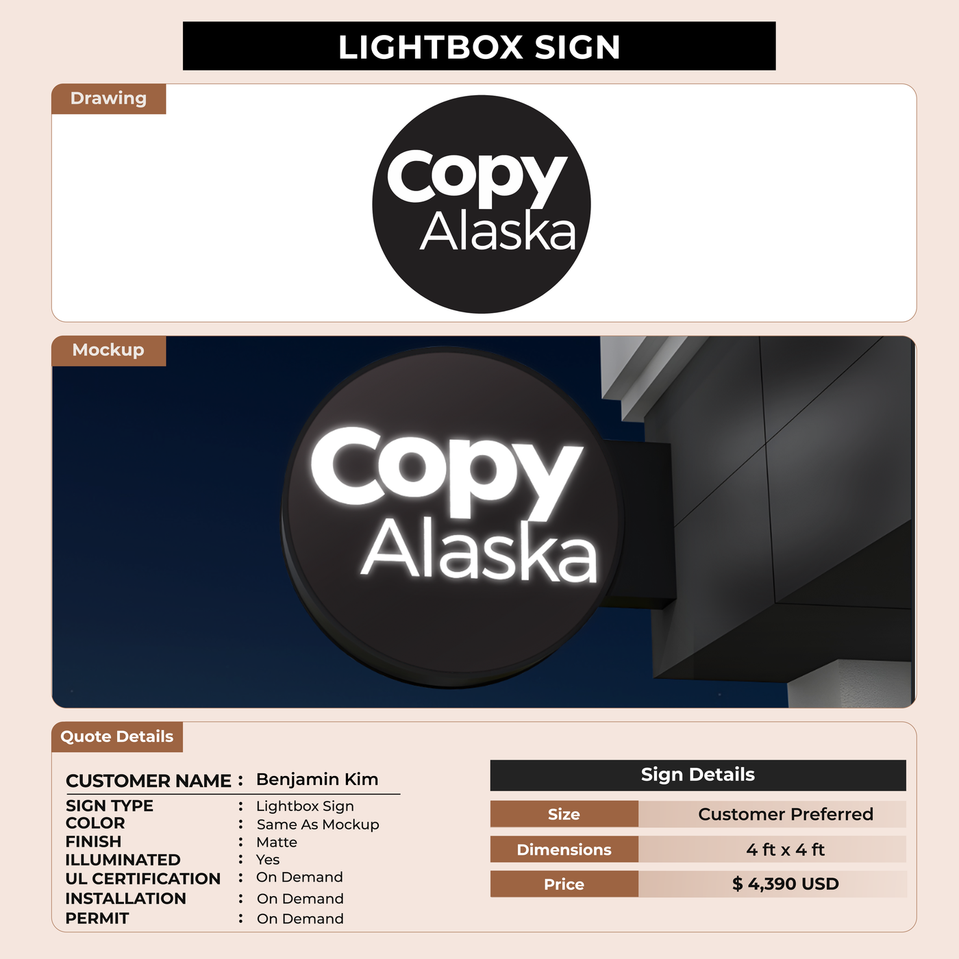 Business signage for Benjamin Kim