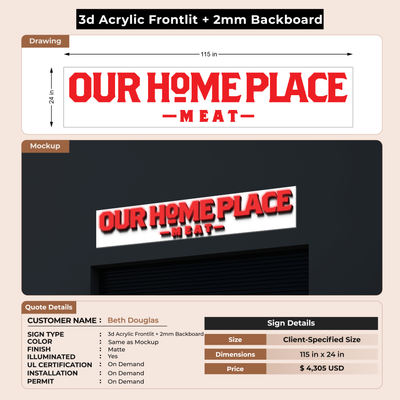 Business signage for Beth Douglas