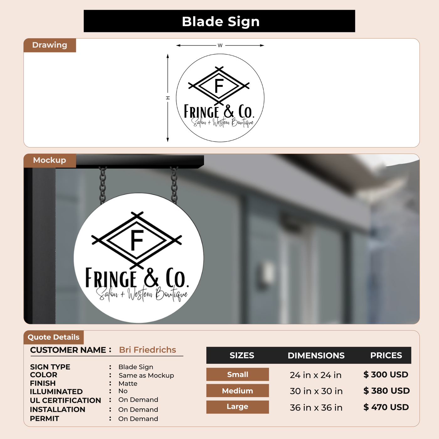 2d blade sign for Bri Friedrichs