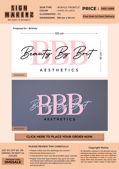 3d metal backlit for Britney