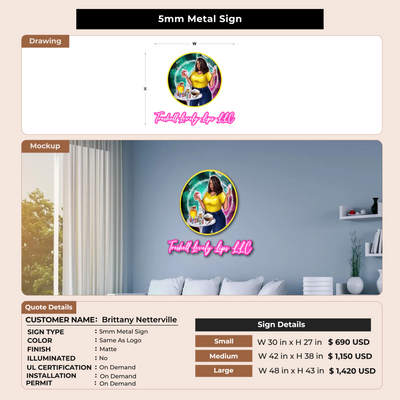 5mm Metal Sign for Brittany Netterville