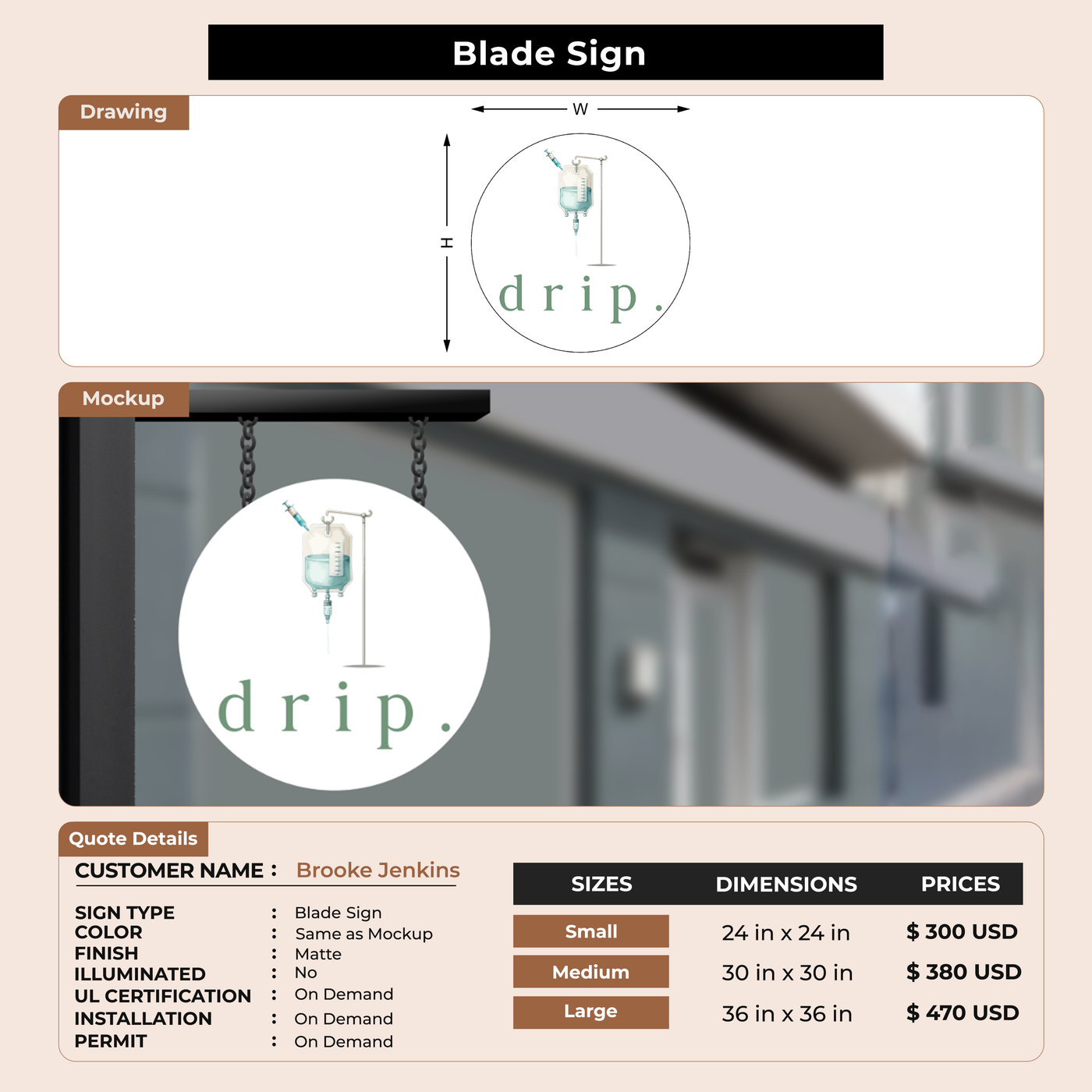 Business signage for Brooke Jenkins