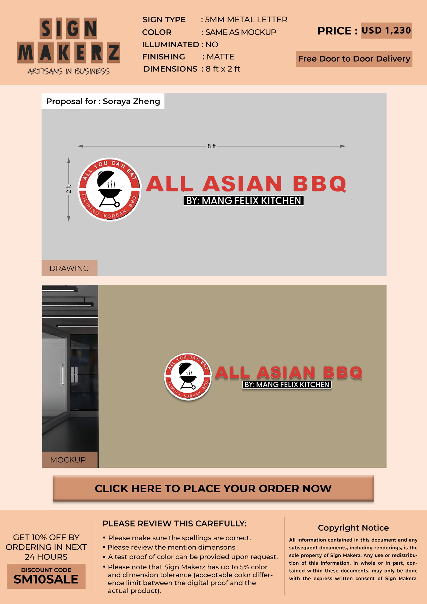 5MM Metal Sign For Catherine