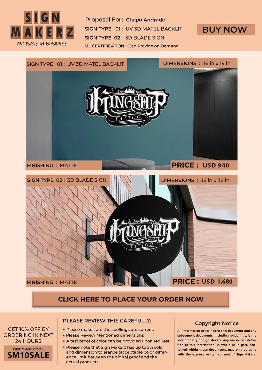 Business signage for Chapo Andrade
