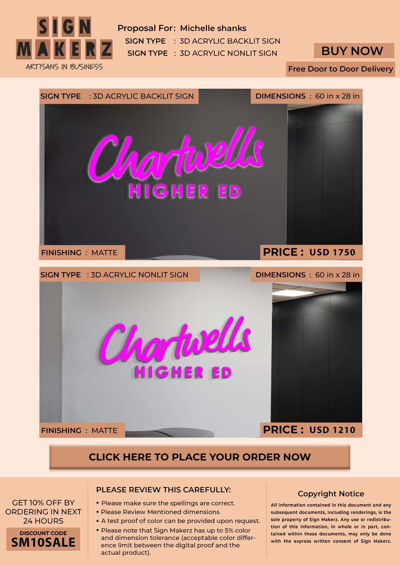 Custom Signs For Michelle shanks