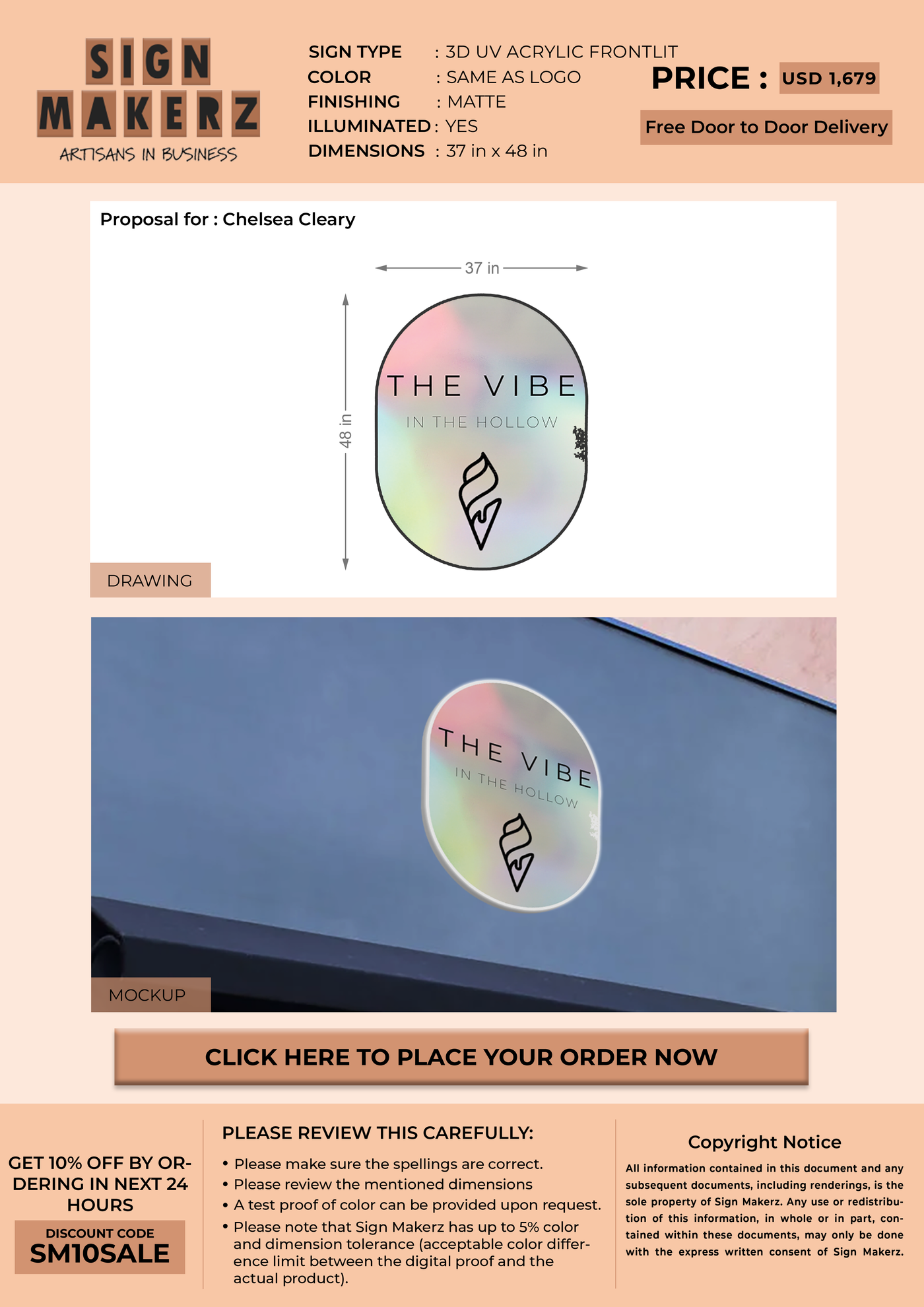 Business Signage for Chelsea Cleary