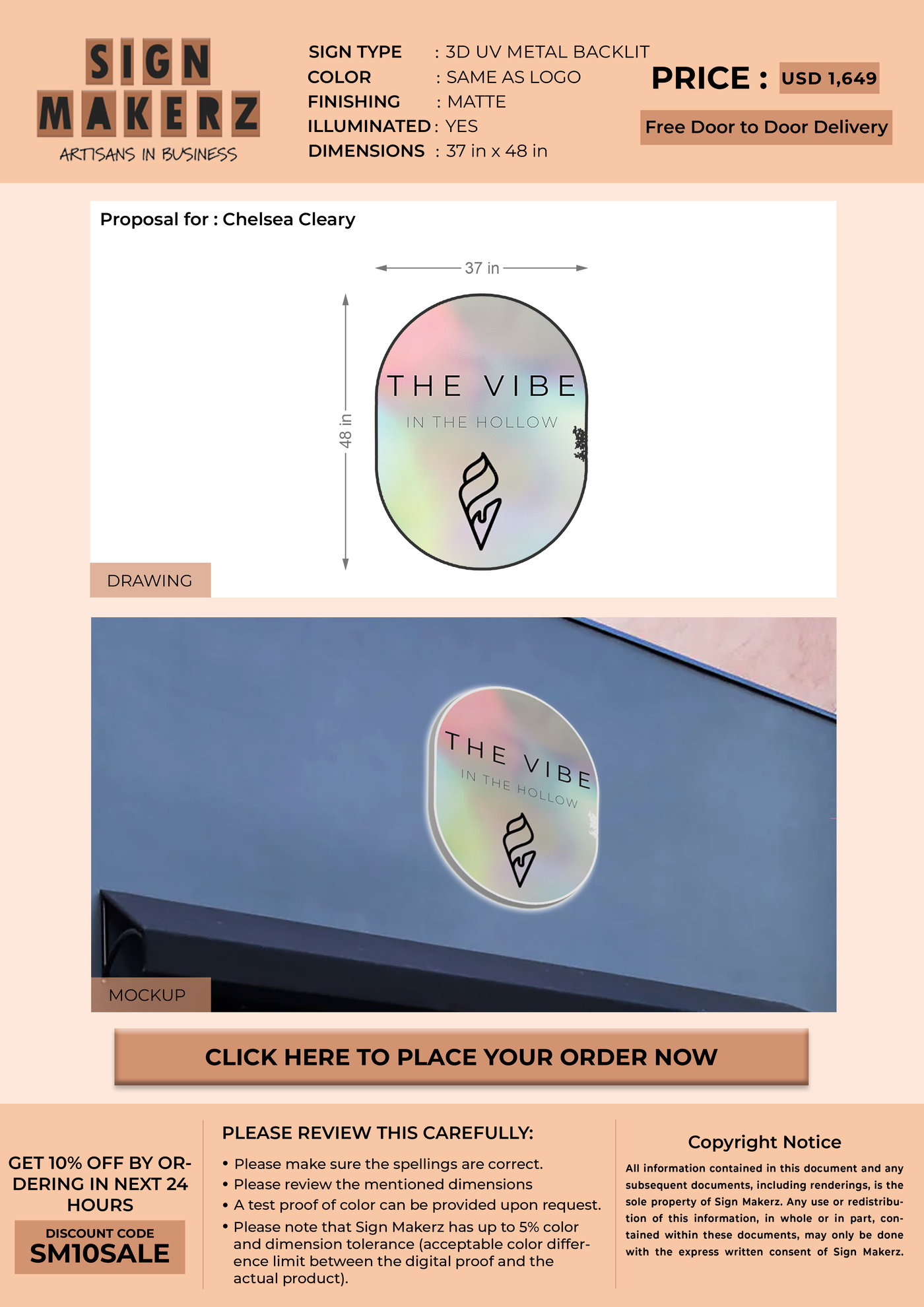 Business Signage for Chelsea Cleary