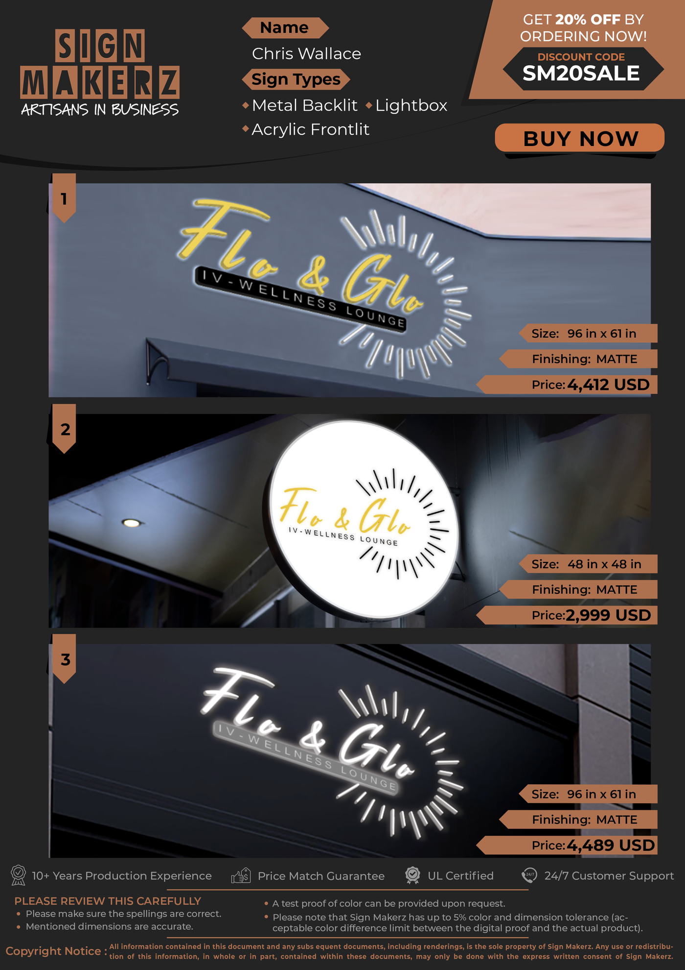 Business Signs for Chris Wallace