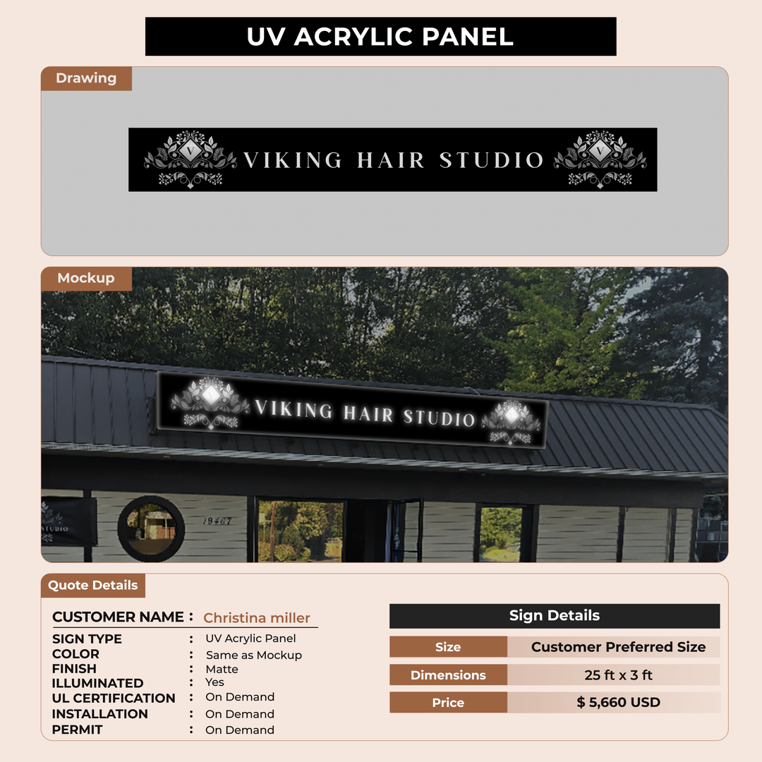 UV Acrylic Panel For Christina miller