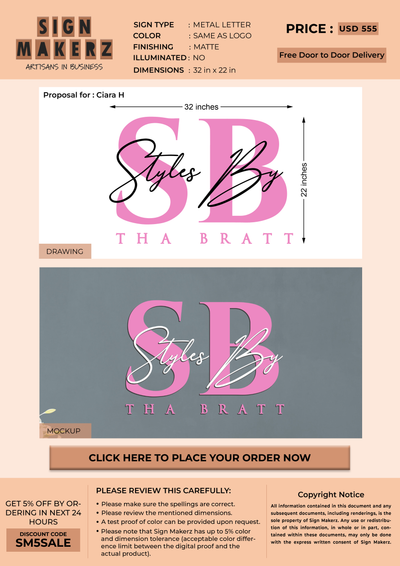 Business signage for Ciara H