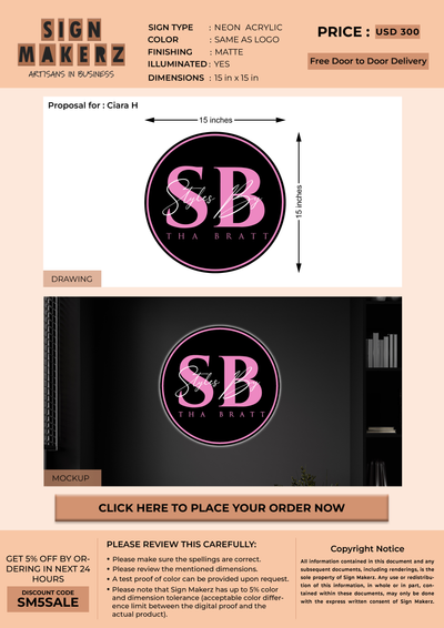 Business signage for Ciara H