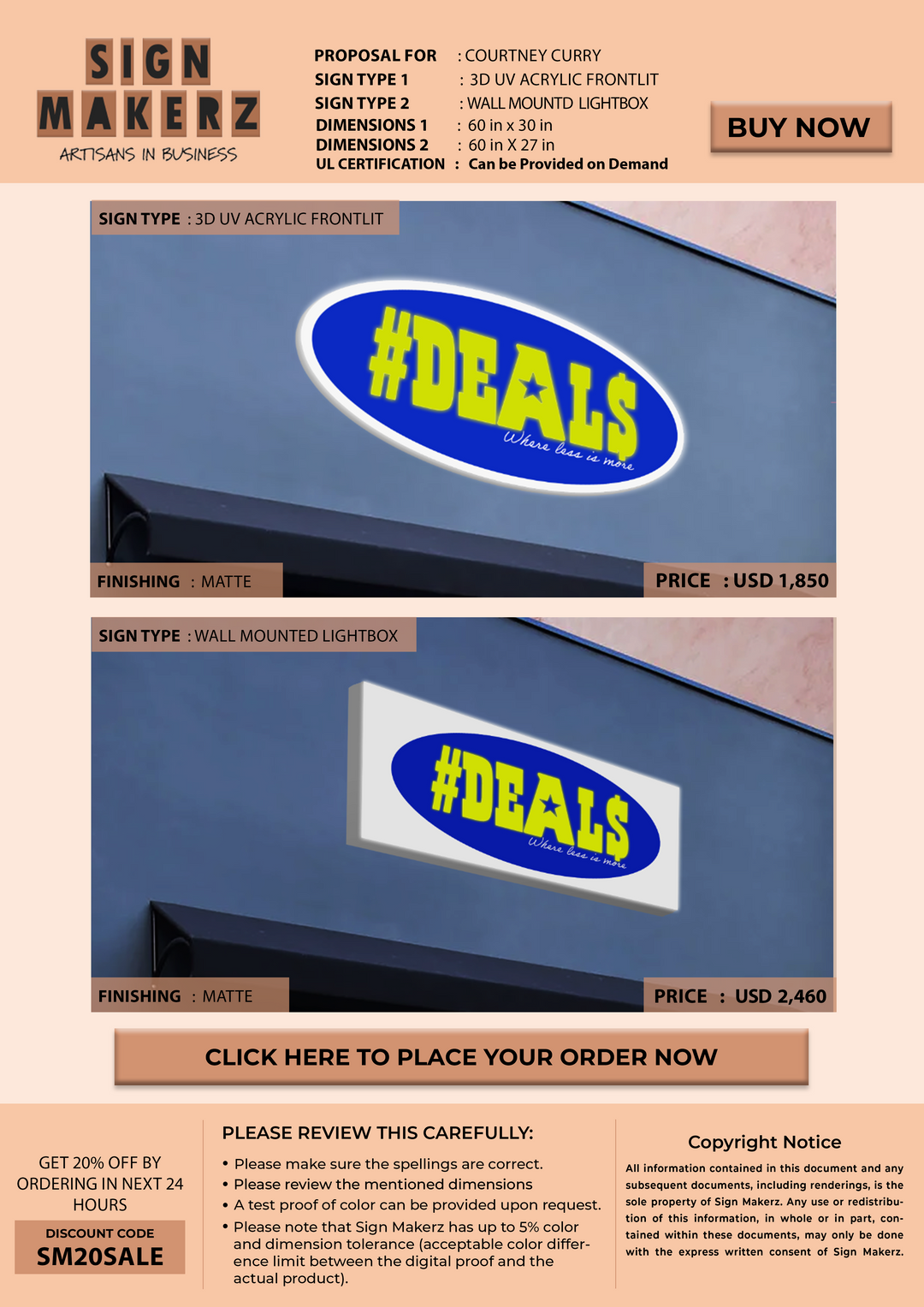 3D Business Singage for Courtney Curry