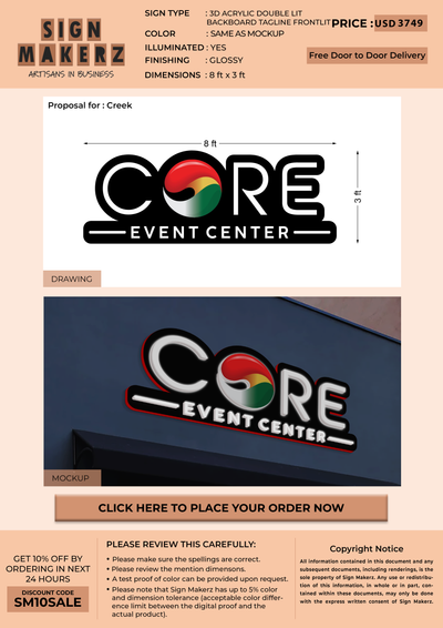 Business signage for Creek